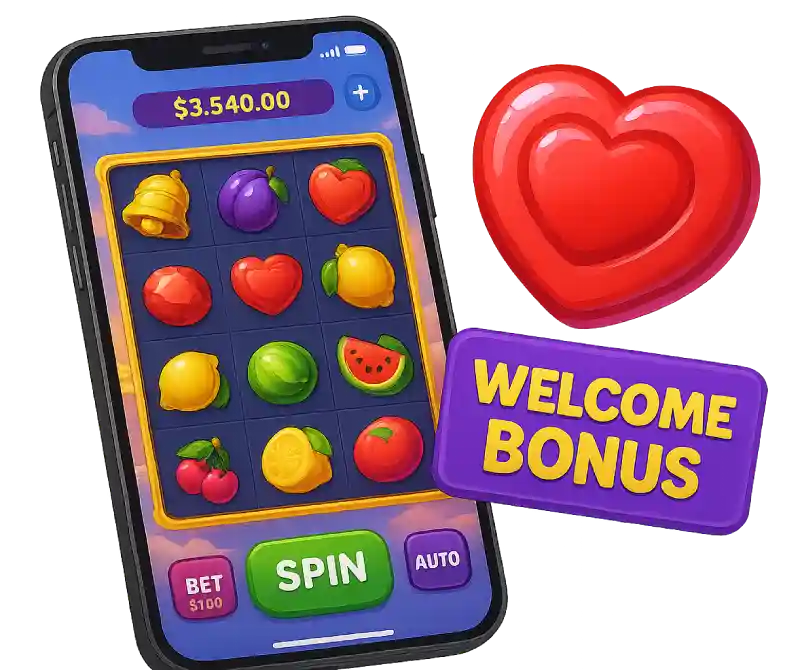 A Big Candy mobile casino interface on smartphone for Australians